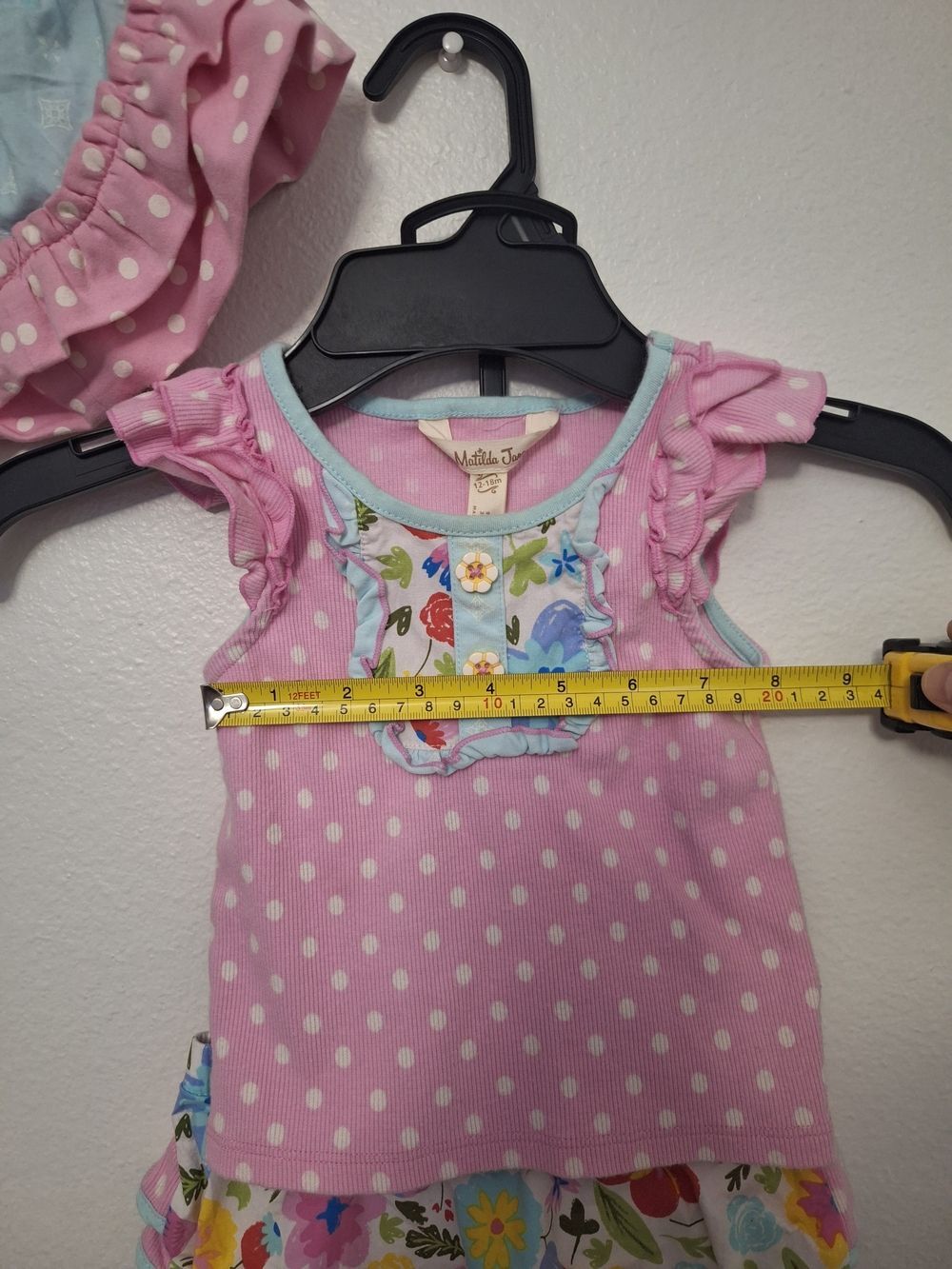 Matilda Jane Pink Polka Dot Romper with Floral Bloomer & Hat - Picture 8 of 11